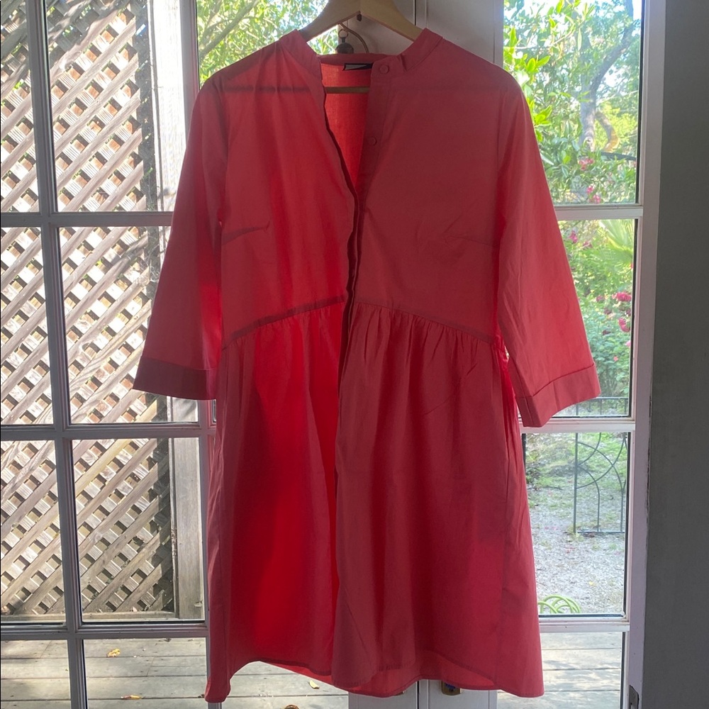 Tuckernuck Women's Poppy 100% Cotton Poplin Royal Shirt Dress L- XL NWOT